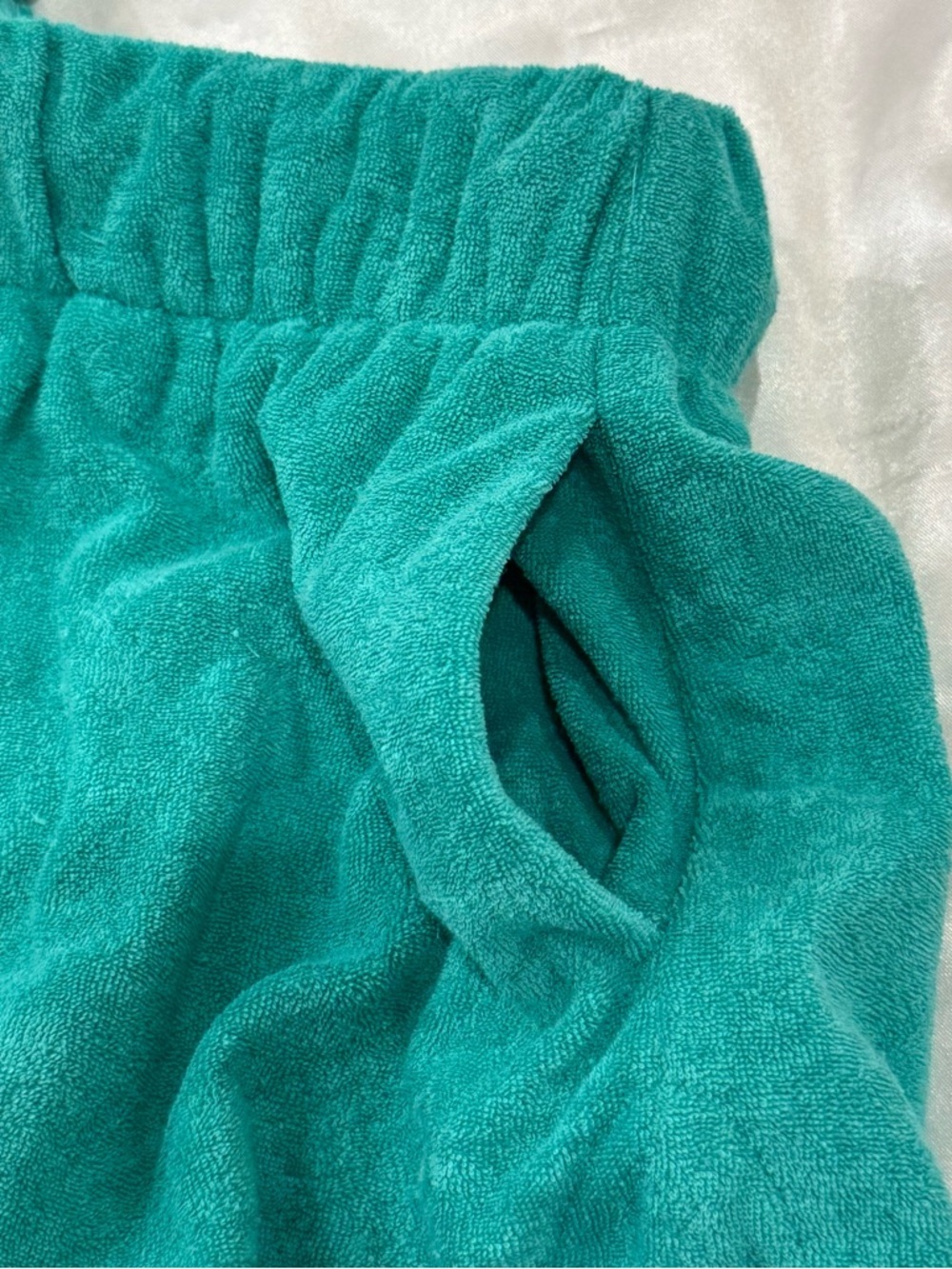 Elan Terry Cloth Matching Set Crop Top Shorts Teal Small Medium Beachy Resort - Picture 11 of 12